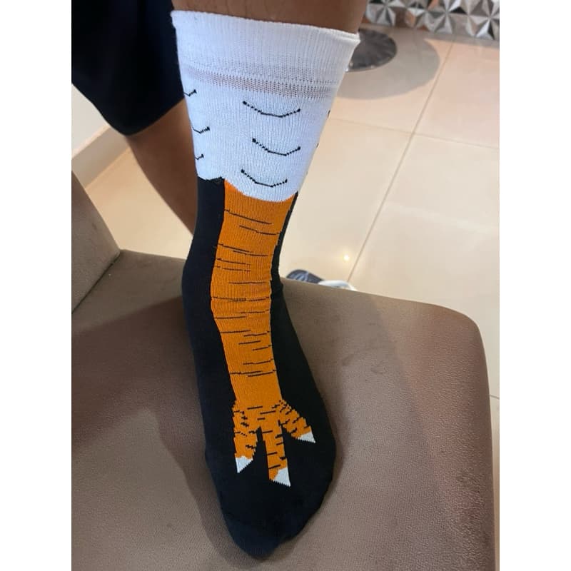 meia divertida  pé de galinha  frango  pé de galo  Crossfit  algodão  academia lazer
