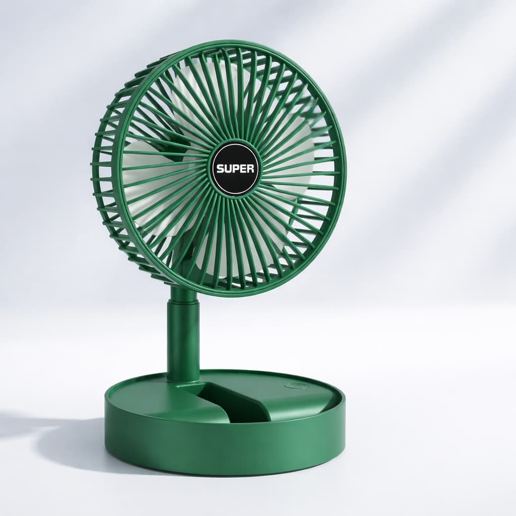 Ventilador de Mesa USB Portátil Silencioso e Potente Reclinável 180° Retrátil de baixo ruído 3 opções de velocidade