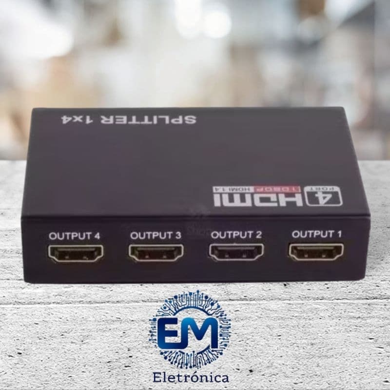 Splitter HDMI 1x4 Full HD 1080p Ativo – 1 Entrada 4 Saídas HDMI Bivolt