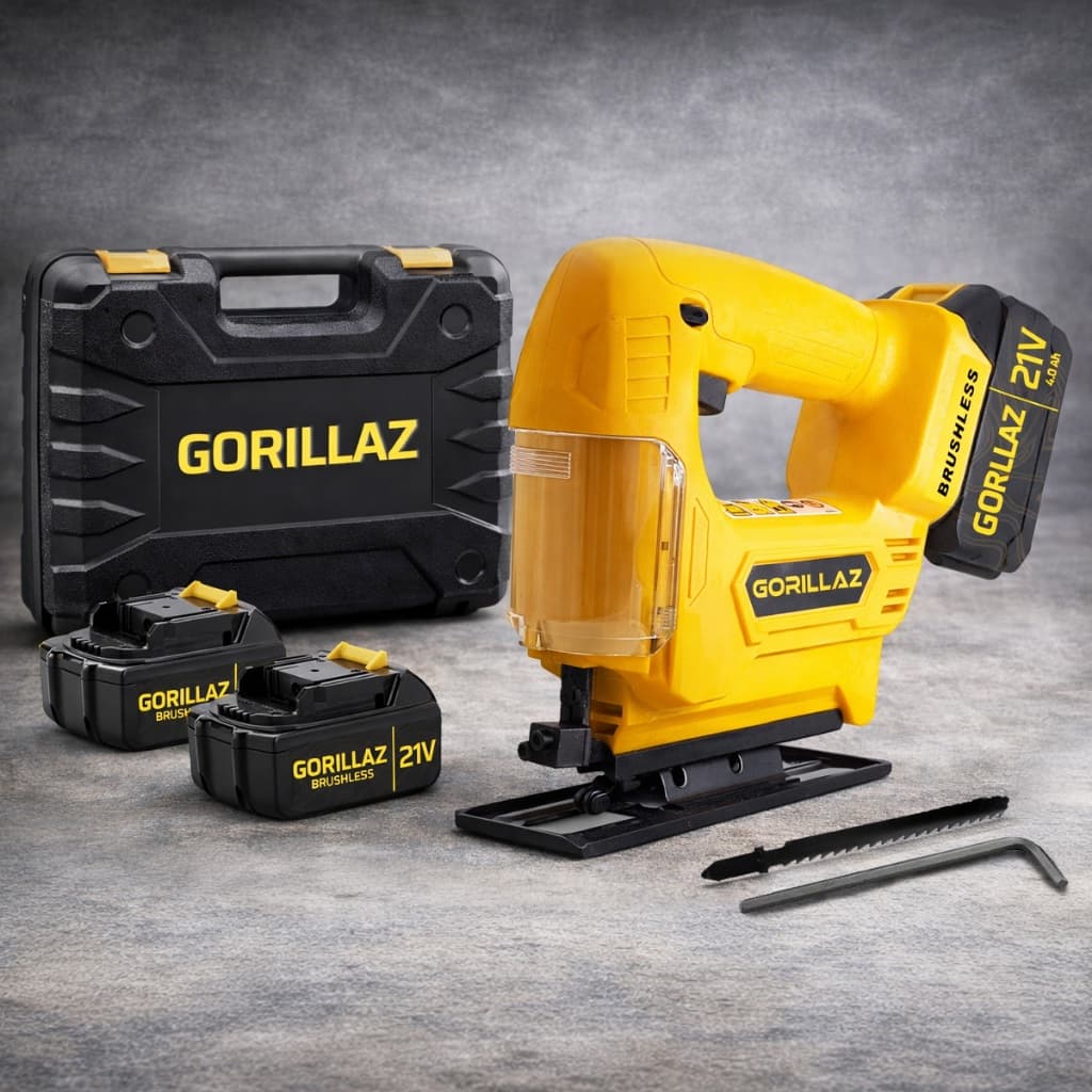 Serra Tico Tico Profissional Bivolt Com 2 Baterias 21v Base Ajustável Gorillaz + Acessórios