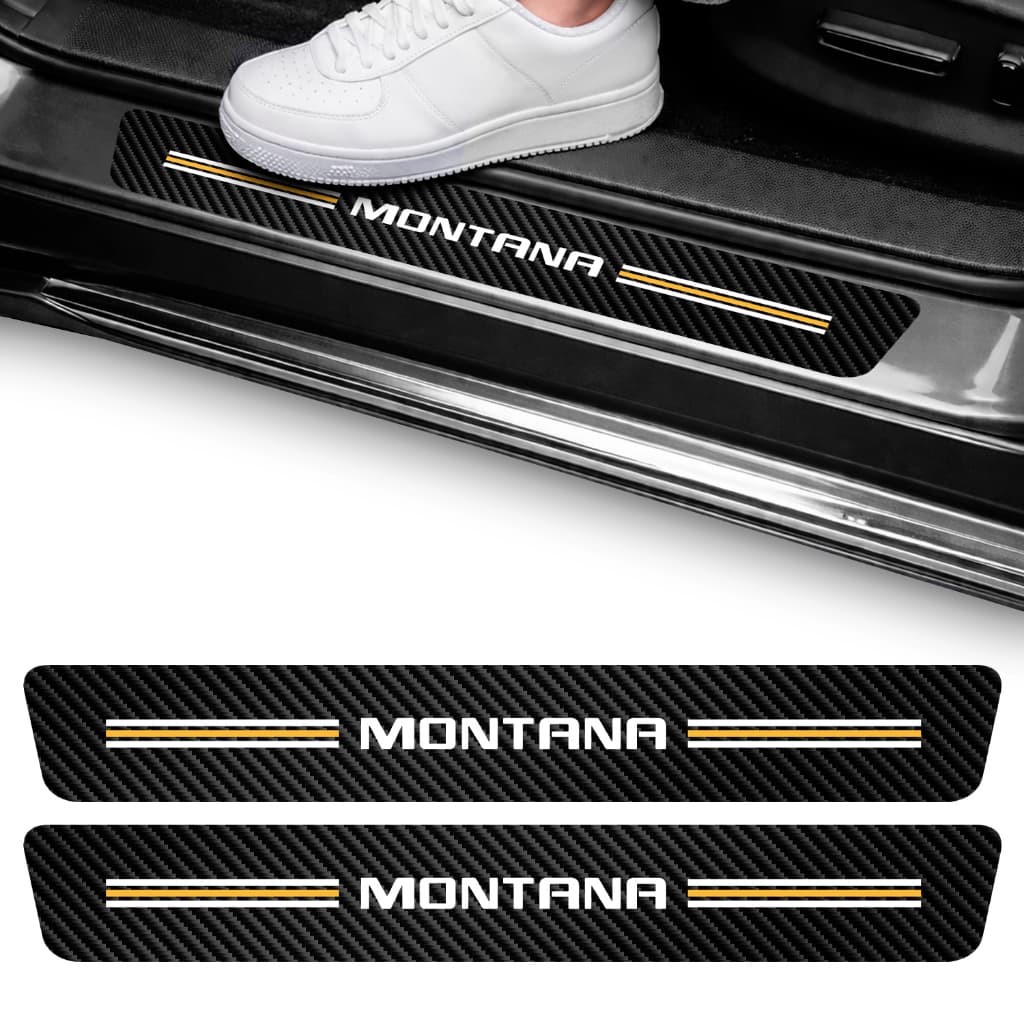 Kit Soleira Adesivo Montana Proteção Picape Vinil 2 Portas Pickup Automotivo Carro Autocolante
