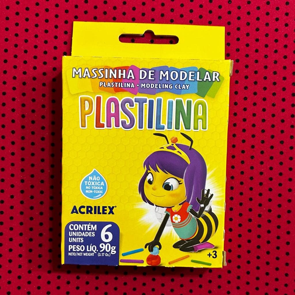 Acrilex Massa de Modelar Plastilina de Cera 90g 6 cores