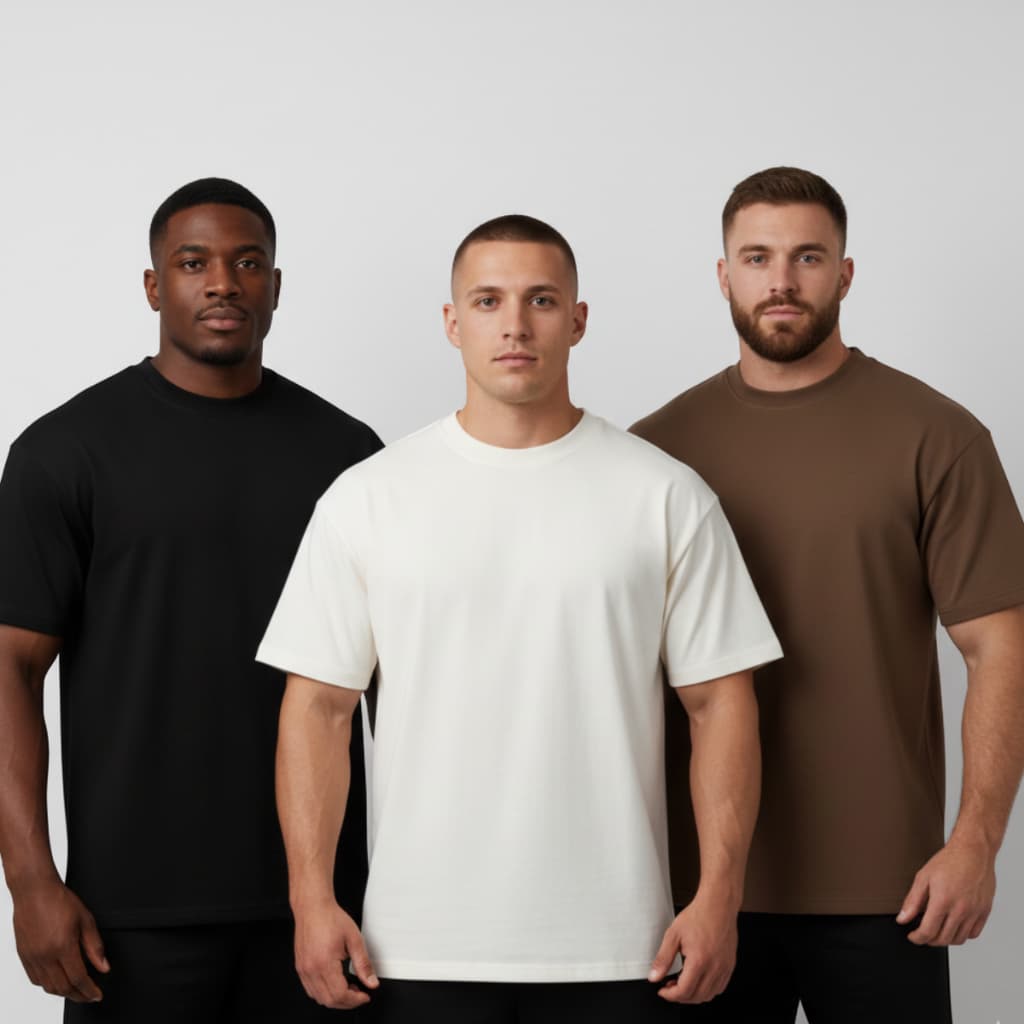 Kit 3 Camiseta Oversized Algodão Premium Estilo Streetwear Masculina