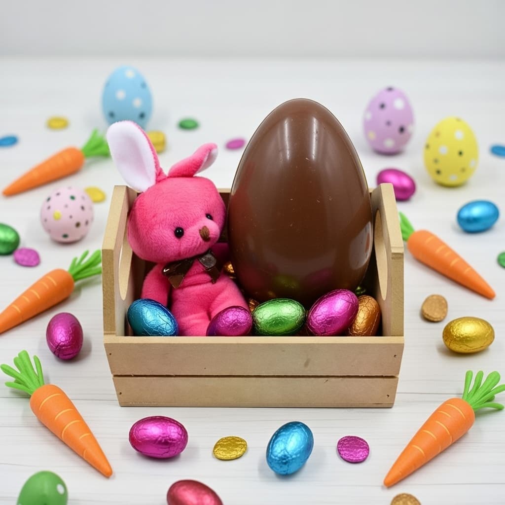 Kit para Páscoa mini caixote + coelhinho kit personalizável