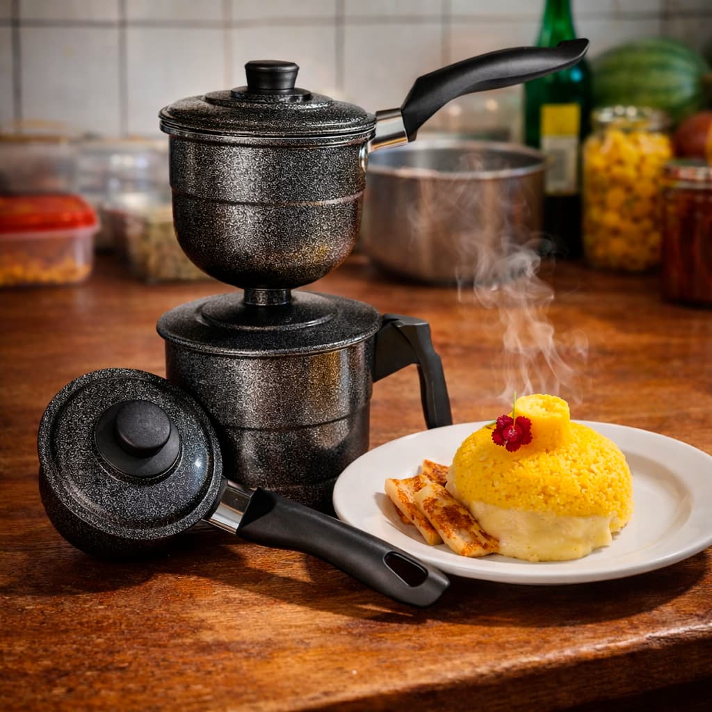 Cuscuzeiro Cuscuzeira Peitinho Craquelado - Seu Cuscuz com Sabor de Tradição