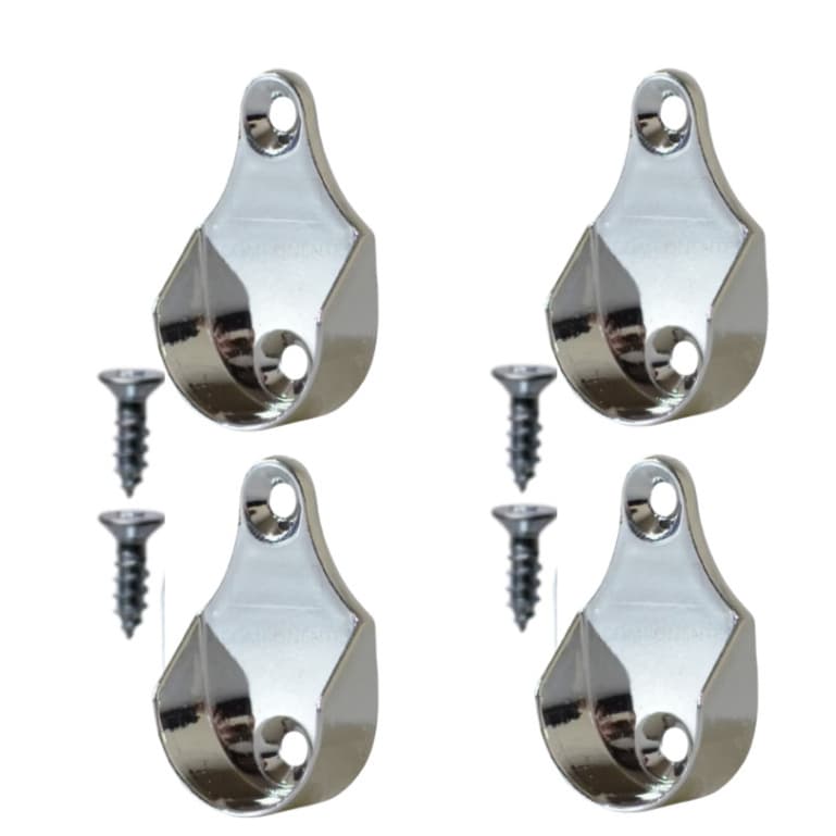 Kit com 4 UND Suporte Lateral Para Guarda Roupa Tubo Cabideiro Redondo