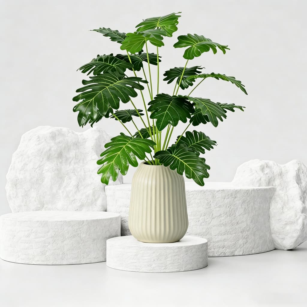 Kit 1/2 Buquê de Costela de Adão Artificial 12/24 Folhas 50cm Folhas Artificiais de Planta