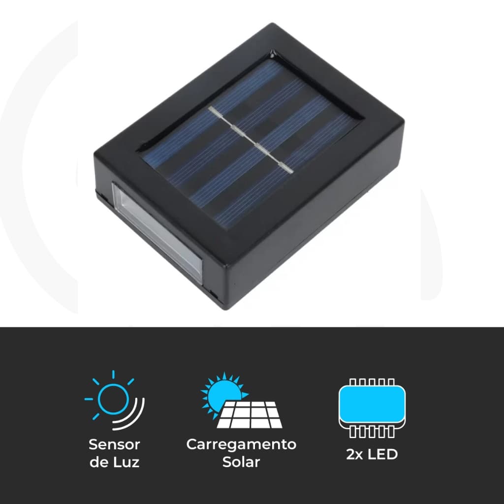 Luminária Arandela Solar LED Jardim Fachada Parede Externa Automática