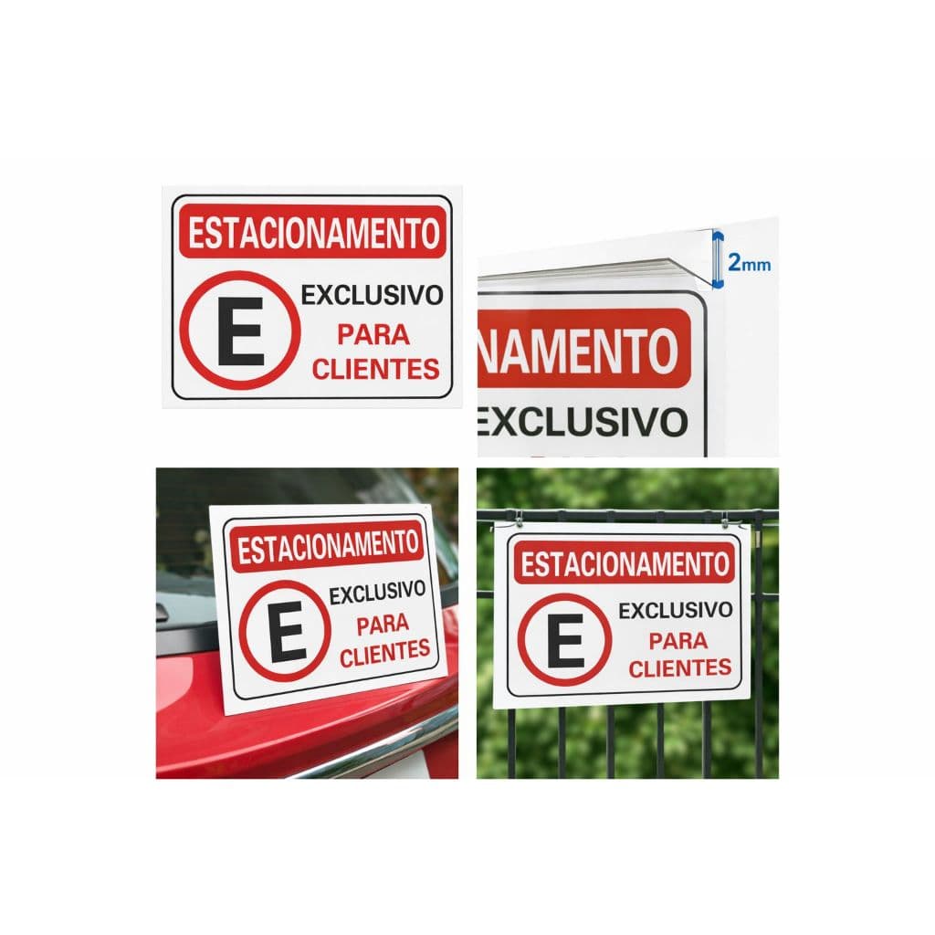 2 Placa Estacionamento Exclusivo Para Clientes Sinalização