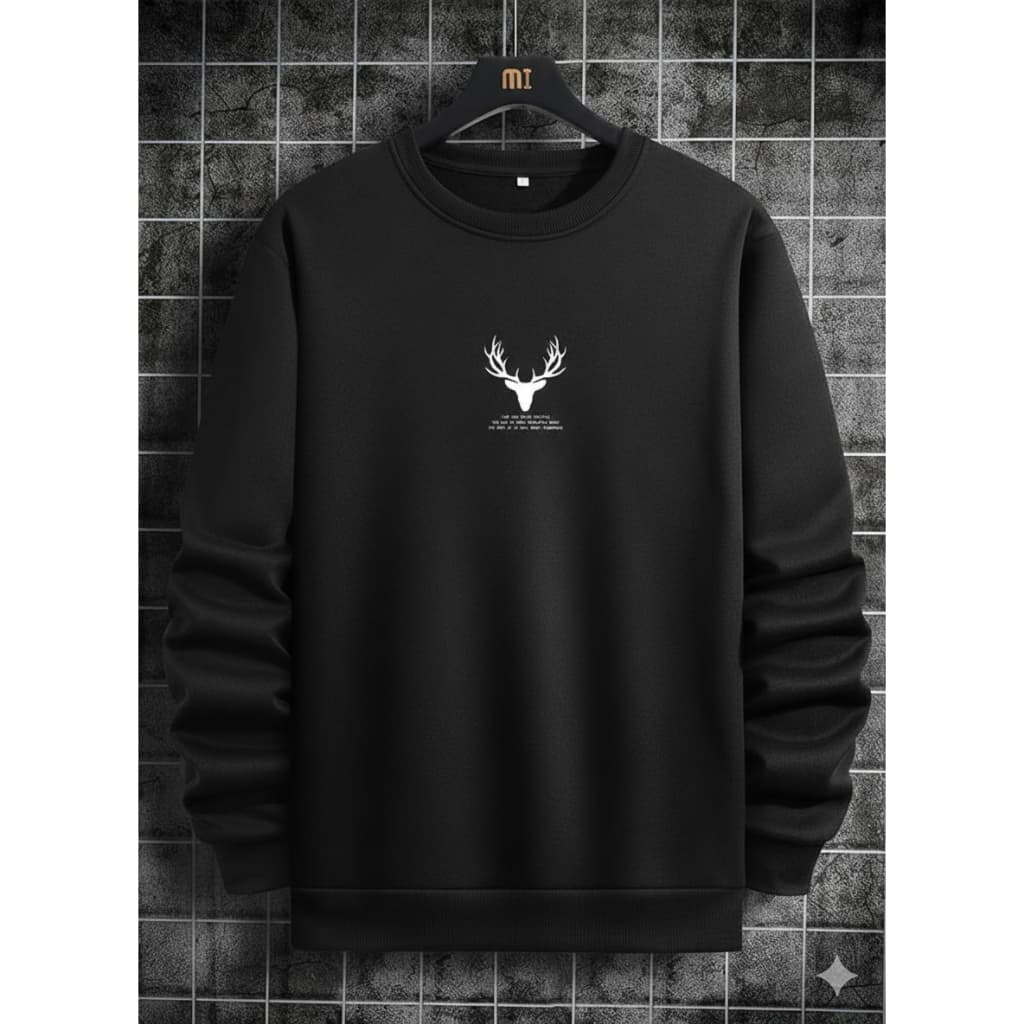 Moletom Masculino Blusa Gola Careca Estampa Alce Casual Inverno Premium