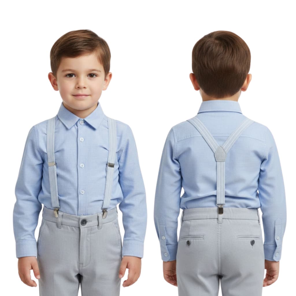 Kit com 10x Suspensório Tigor Infantil Pajem Azul Bebe Azul-claro