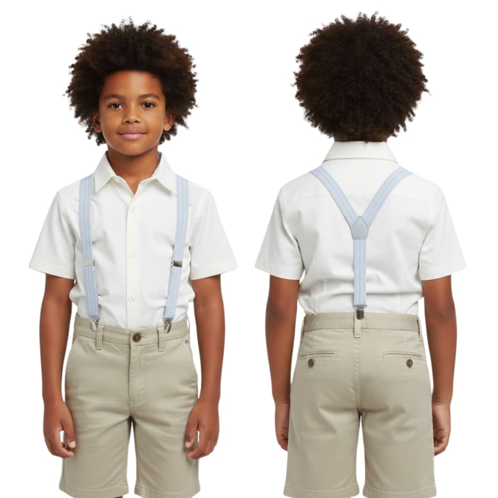 Kit com 5x Suspensório Tigor Infantil Pajem Azul Bebe Azul-claro