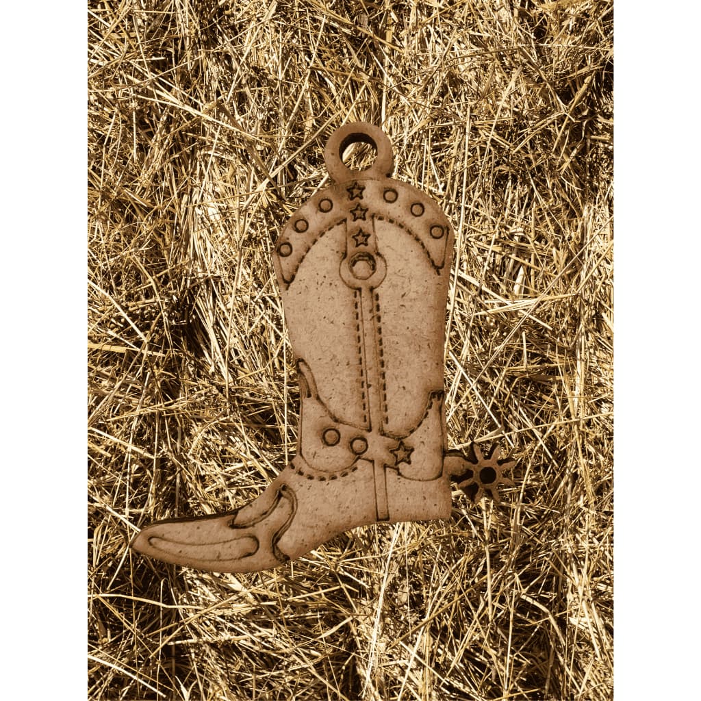 Kit Chaveiro Bota Country Cowboy MDF 3mm Cru 5 unidades Lembrancinha Festa Fazendinha