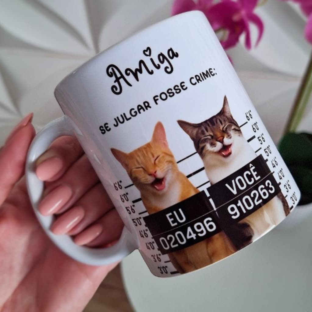 Caneca Presente Engraçado para Amiga com Estampa de Gato