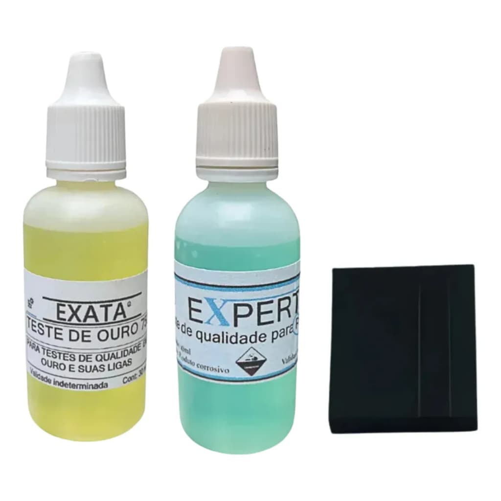 Kit Teste Ouro Prata Pedra De Toque P + Reagente Ouro Prata