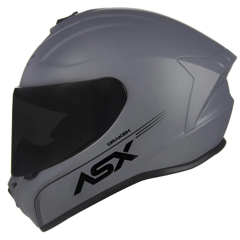 CAPACETE ASX DRAKEN MONOCOLOR CINZA NARDO FOSCO ORIGINAL NOVO + VISEIRA CRISTAL NARIGUEIRA E BAVETE