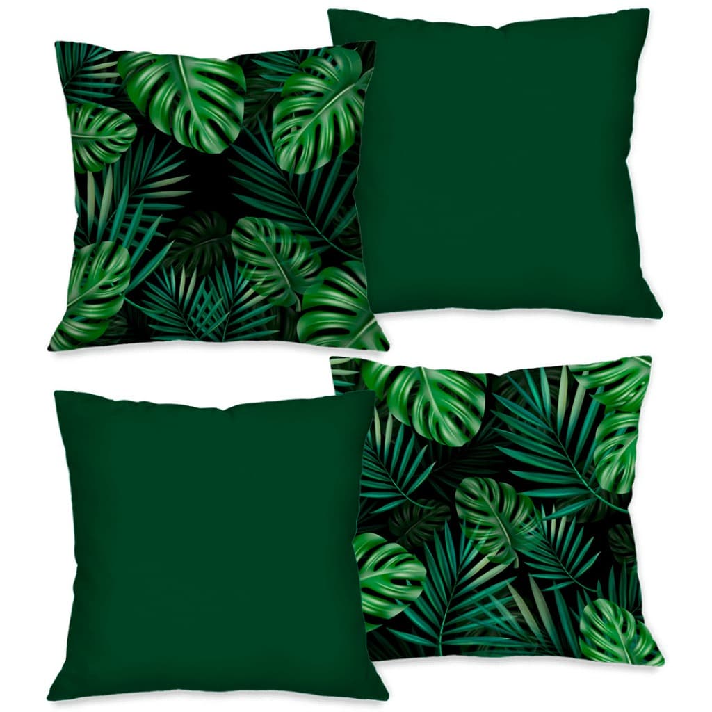 Kit 4 Capas de Almofadas Decorativa 45x45 FolhasTropicais Decoração Dcorô