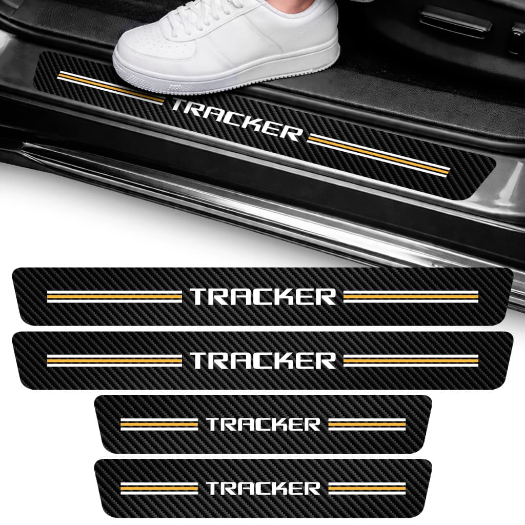 Kit Soleira Tracker Proteção Vinil Adesivo 4 Portas Suv Automotivo Protetor Autocolante Carro