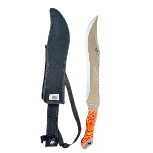 Facão Braswei Original Aço Inox/Carbono C/ Bainha de Nylon - Ideal para Mato, Caça, Pesca e Camping