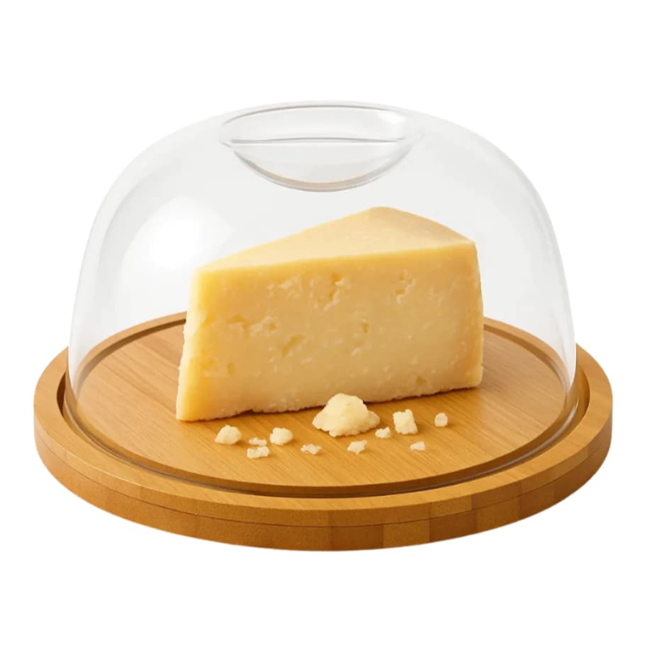 Porta Queijo Queijeira Bambu Com Tampa Acrílico Para Frios 23,5cm