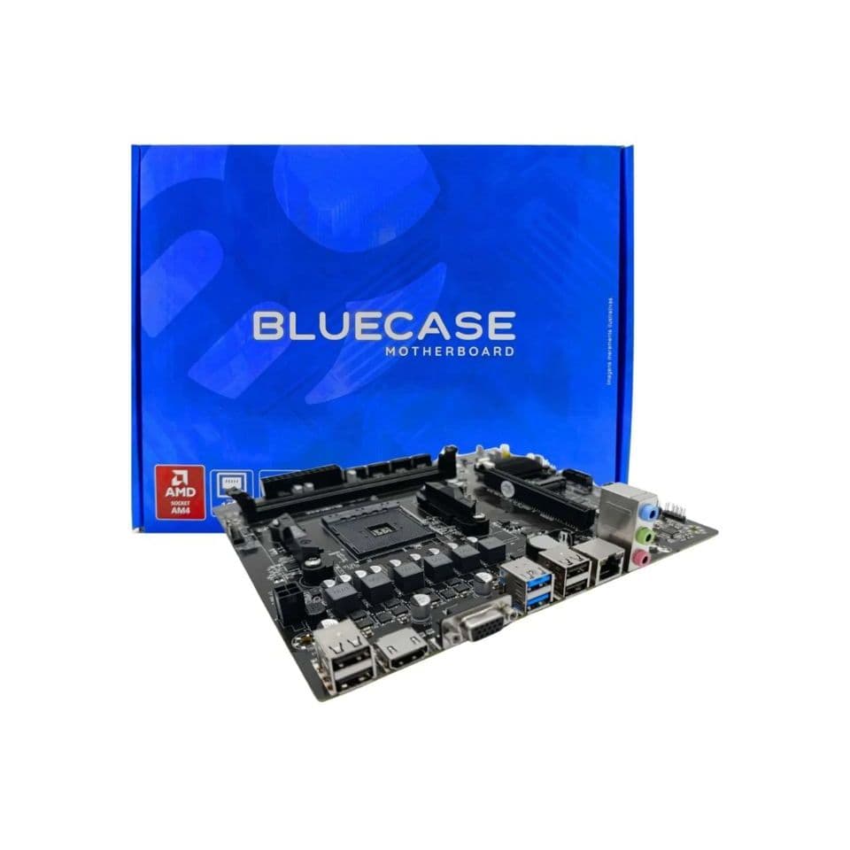 PLACA MÃE MB BLUECASE BMBA320-D3HGU-M2BX p/ AMD AM4 2xDDR4/1xPCI-e/4xSATA/1xM.2 NVMe