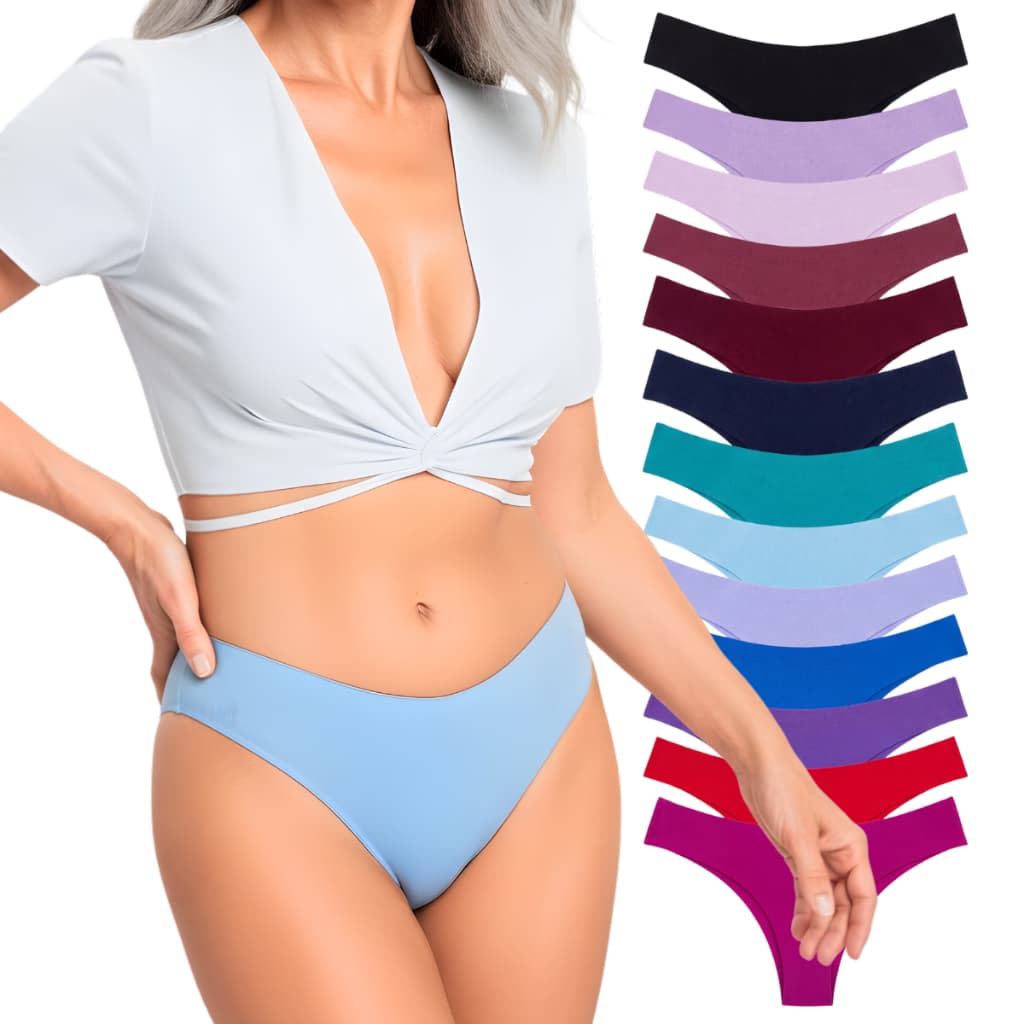 Calcinha Feminina Sem Costura Corte a Laser Tanga Invisível Não Marca para Roupas Justas
