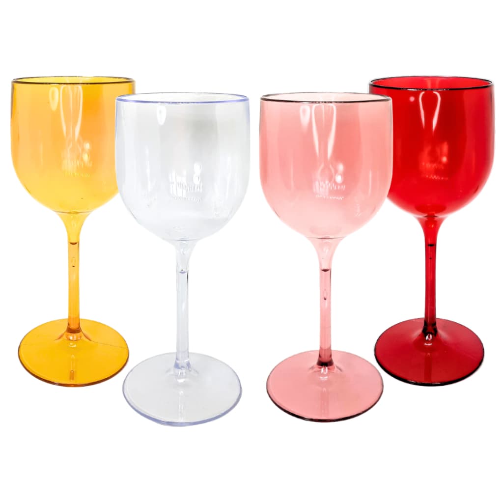 Kit 4 Taças De Vinho De Acrílico Cristal 260ml Drink