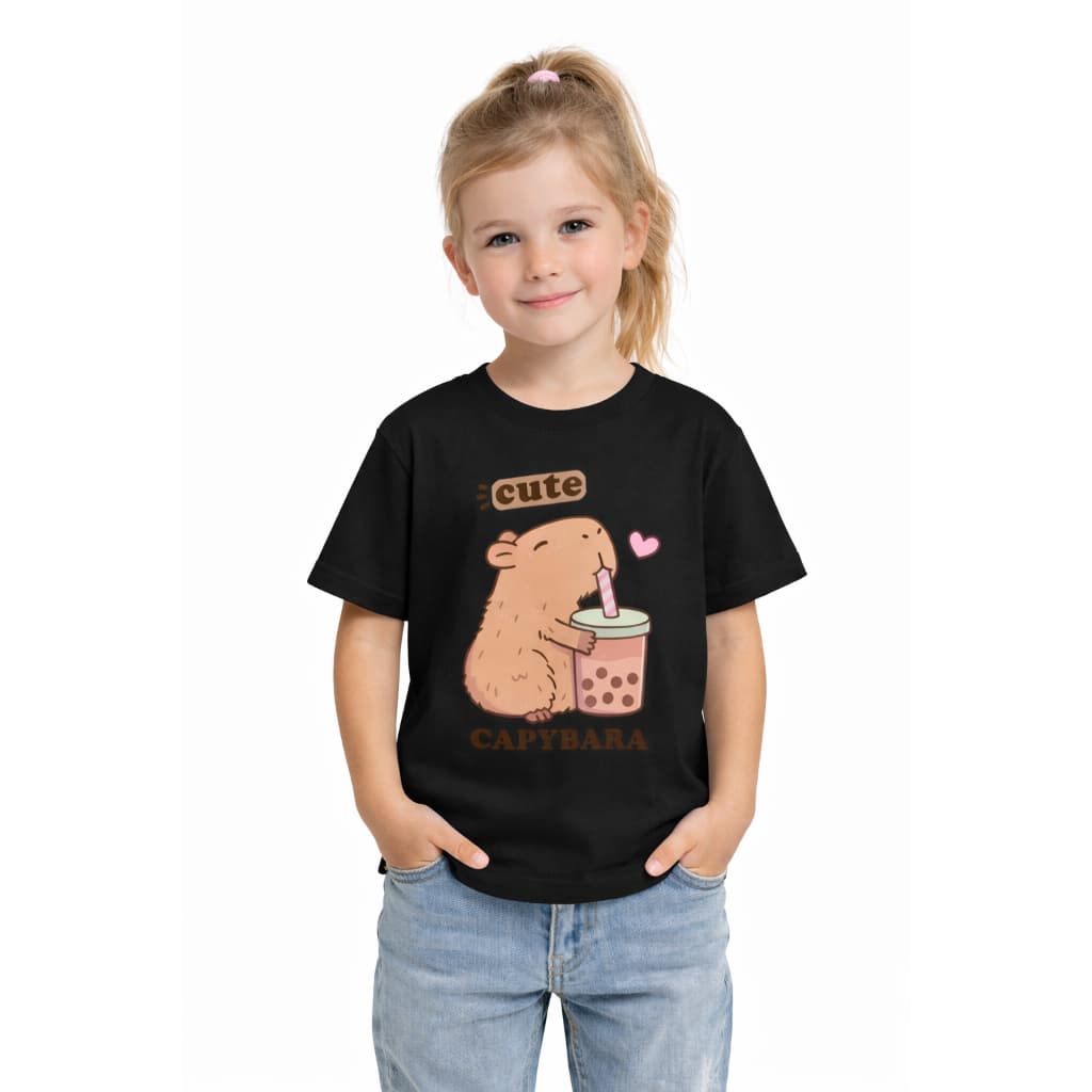 Blusinha Feminina Camiseta Básica Curta Algodão Estampa Capivara  Cut Fofa Casual Dia a Dia