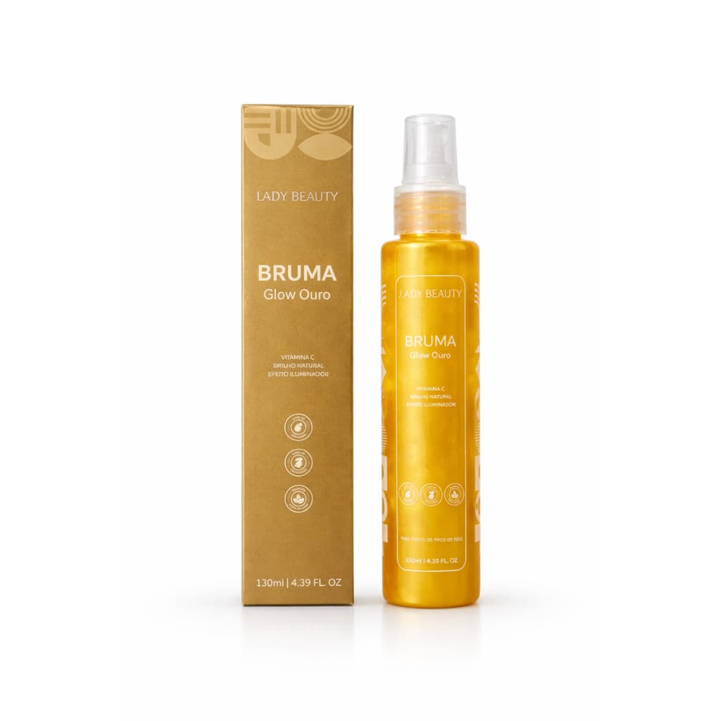 Bruma Fixadora de Maquiagem Lady Beauty Glow Vitamina C 130ml Spray Fixador Hidratante Longa Duração