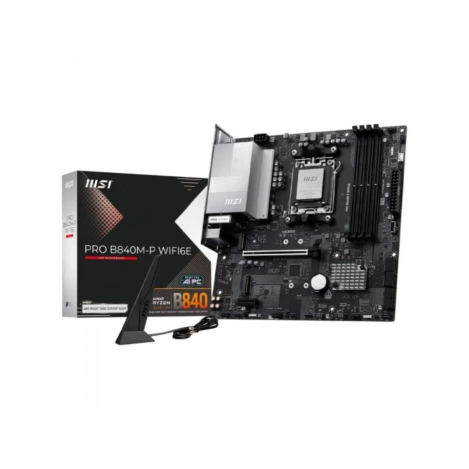 MB MSI PRO B840M-P WIFI6E p/ AMD AM5 4xDDR5/1xPCI-e/4xSATA/2xM.2