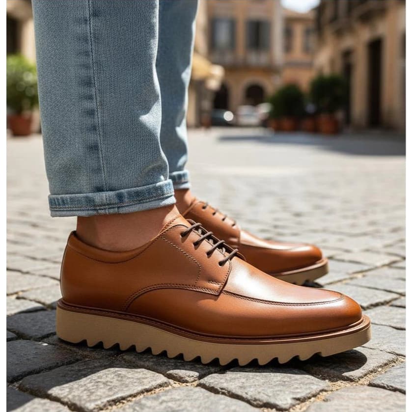 Sapato Social Masculino Derby Tratorado Esporte Fino Premium Moderno Para Trabalho e Eventos