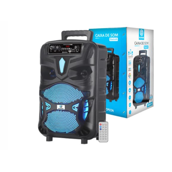 Caixa de Som Bluetooth Potencia 100W RMS Caixa Portátil De Som LED TWS Bluetooth Hoopson RBM-019
