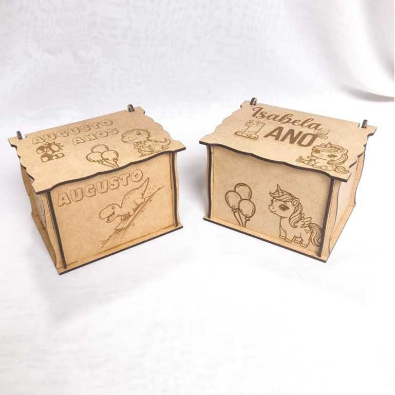 Lembrancinha Caixa em MDF Personalizada para Aniversários - 20UNIDADES