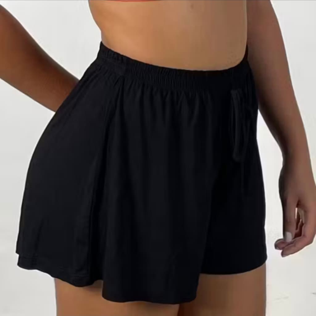 Shorts Feminino Cintura Alta Soltinho Malha o Visco Lycra
