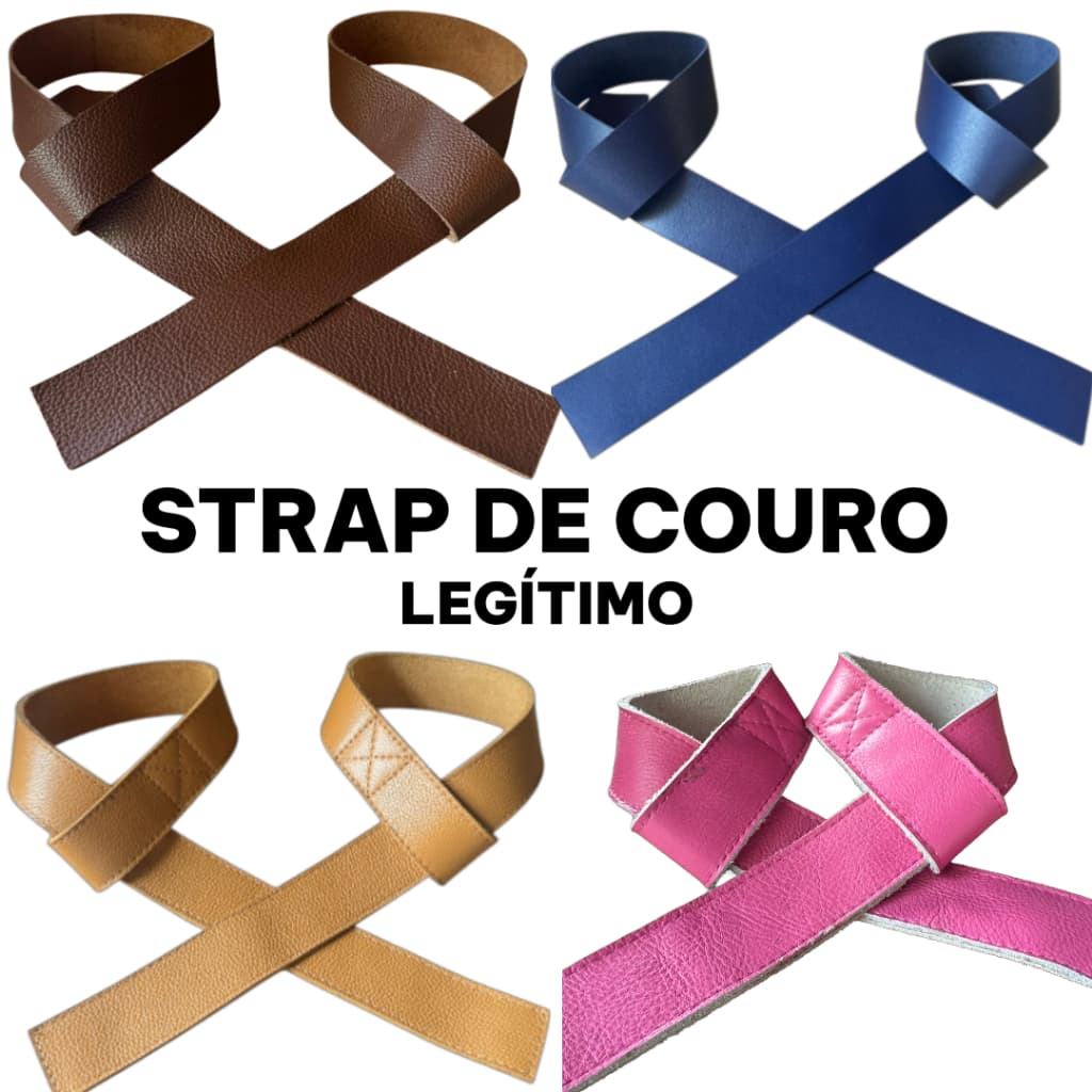 Strap de Couro Legítimo para Academia | Deadlift, Remada e Cross | Par Reforçado