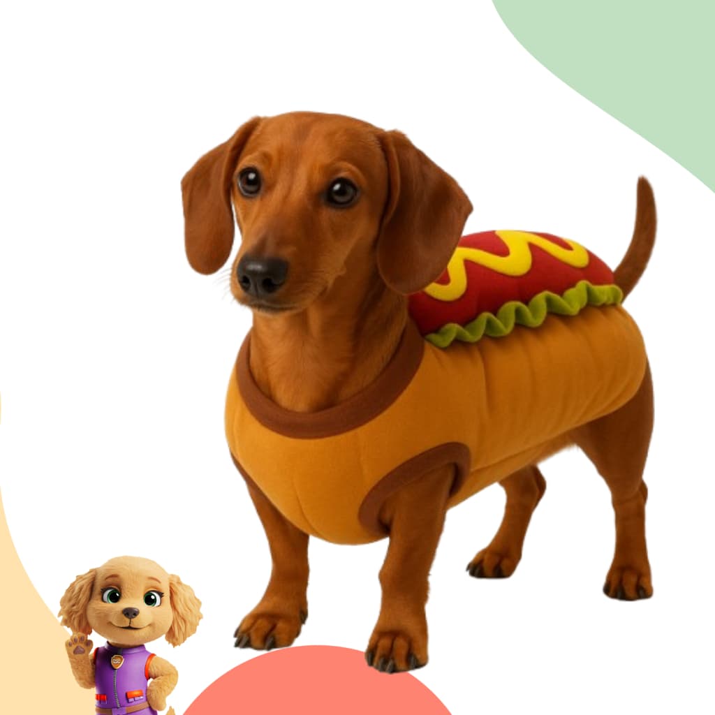 Roupinha para Cães Fantasia Salsicha Roupa Tematica Personalizadas