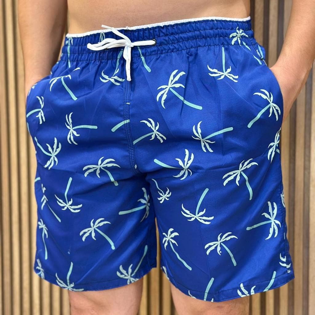 Bermuda Masculina Coqueirinho Estampada Tactel Grosso Coloridas