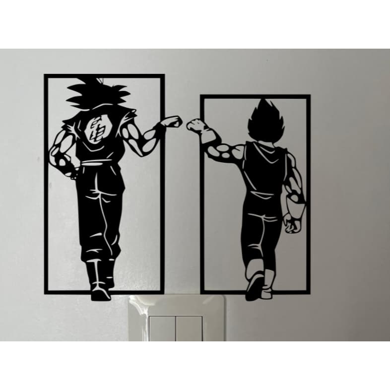 Decoração de Parede Goku e Vegeta – Arte Anime DB-Z para Quarto