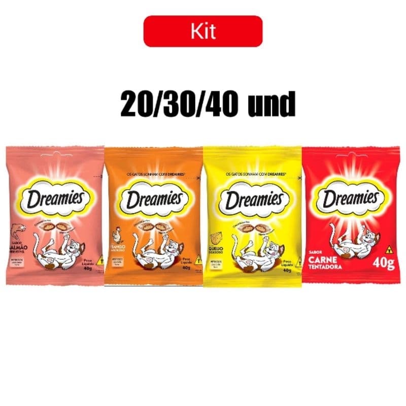 DREAMIES 40g  Petisco para gato KIT 20/30/40 und