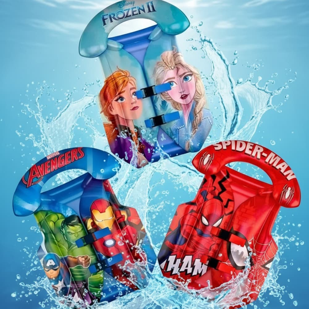 Boia Inflável Colete Salva Vidas Infantil Menino Menina Flutuador Piscina Praia Estampa Personagens Feminina Masculina
