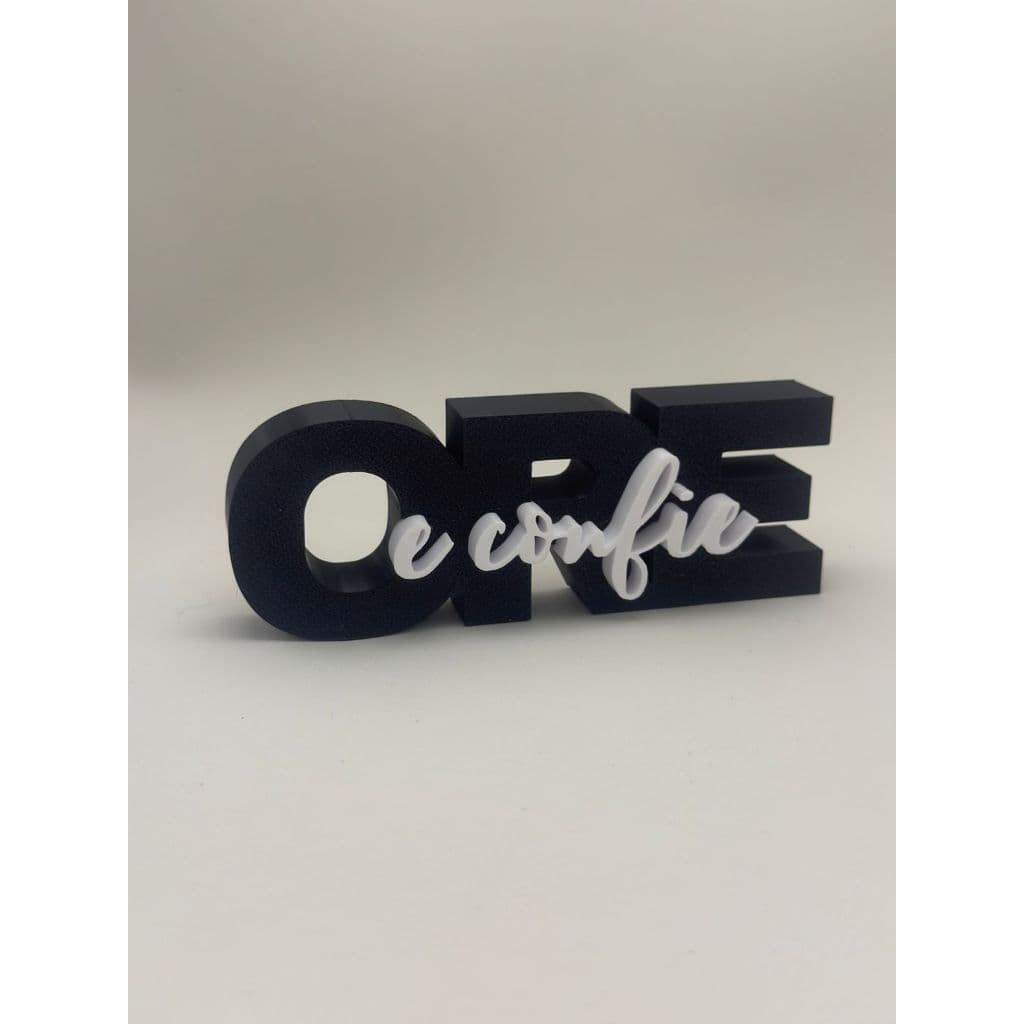Peça Decorativa "Ore e Confie" Design Exclusivo 15x5x2cm Inspiração Diária