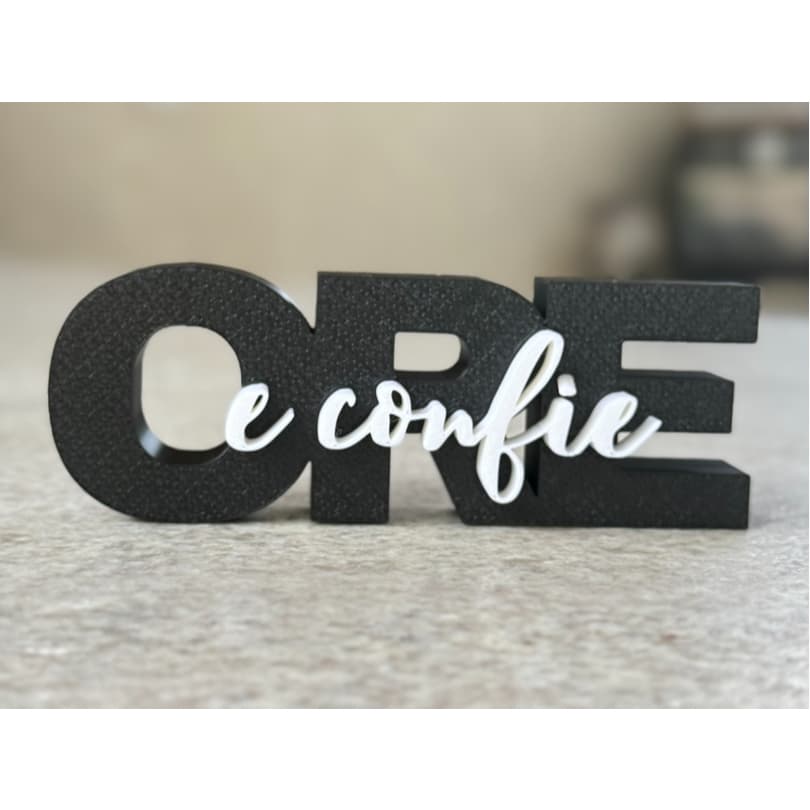 Decoração “Ore e Confie” – Placa Motivacional para Parede ou Mesa