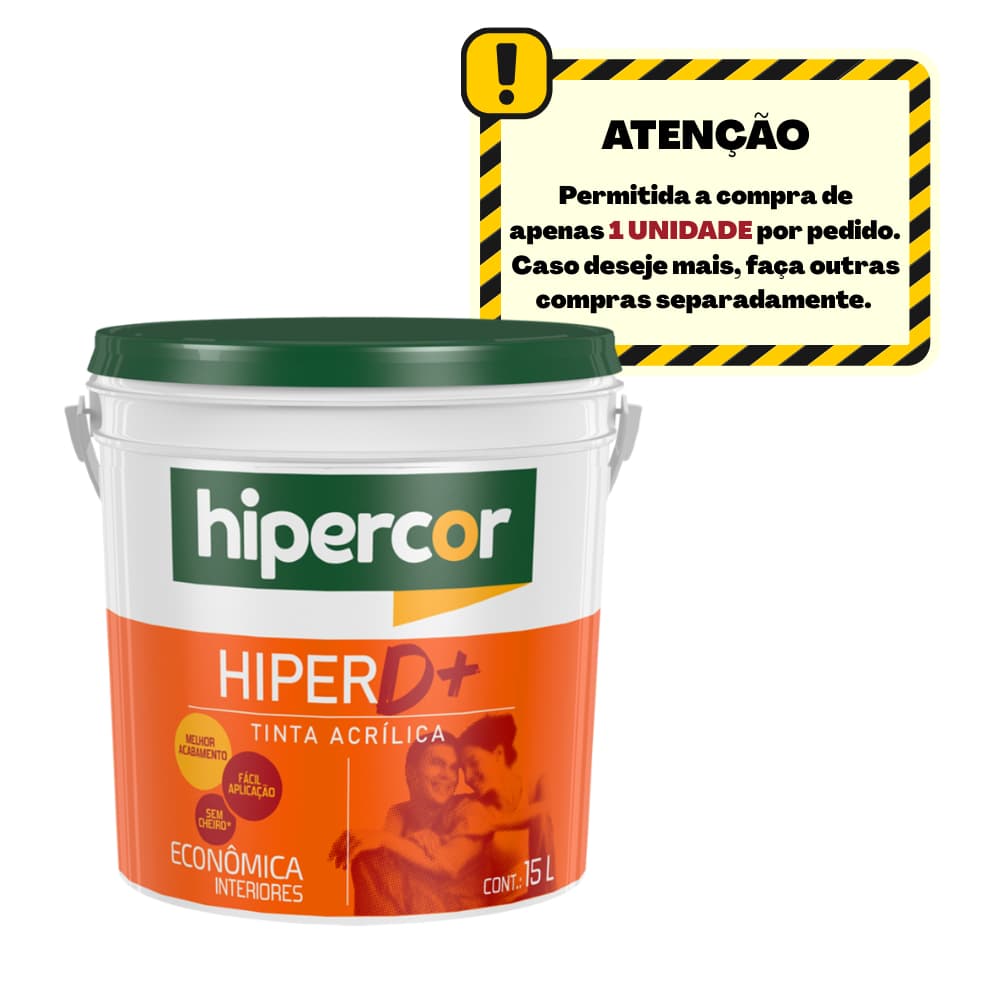 Tinta Acrílica Parede Econômica Fosca Interna Diversas Cores Hipercor 15L