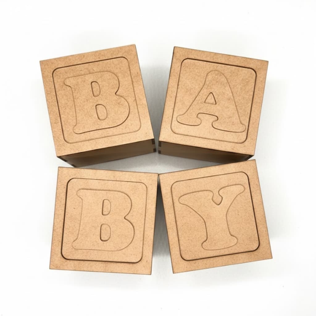 Chá Bebe Cubo Decorativo MDF Cru 10x10cm Decoração Festa Aniversário
