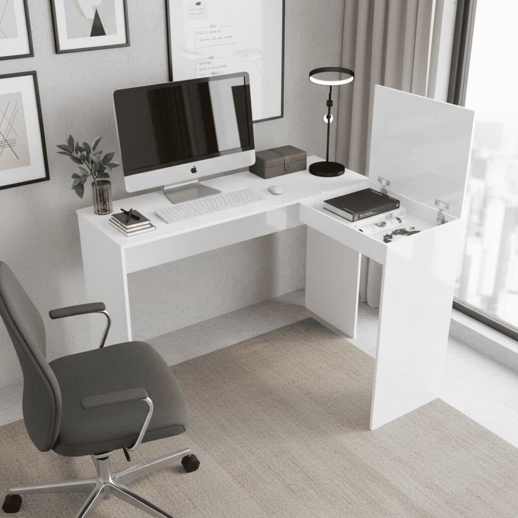 Mesa de Computador em L Moderna 1 Porta Estudo Home Office Escritório