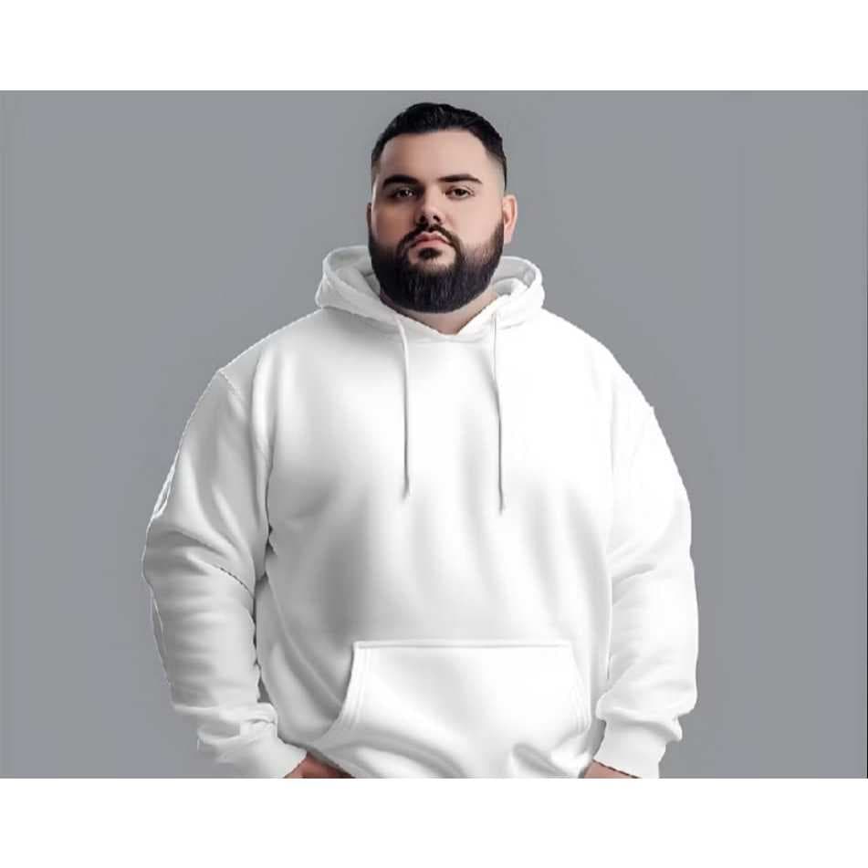 Moletom Liso Masculino Flanelado Blusa De Frio Com Capuz e Bolso