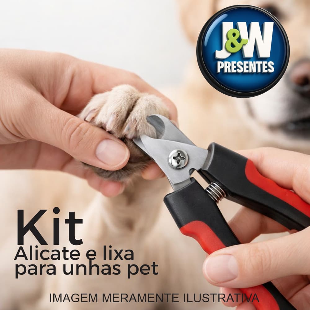 Kit Cortador Alicate + Lixa De Unha Gatos E Cães Grande Cortador de Unha Pet para Cachorro Higiene