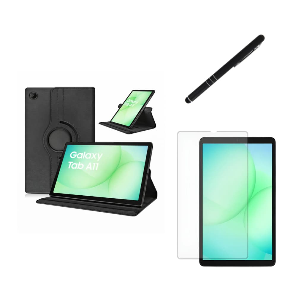 Kit Capa Giratória Tablet Galaxy A11 8.7 Polegadas SM-X133/X135 + Pelicula + Caneta touch