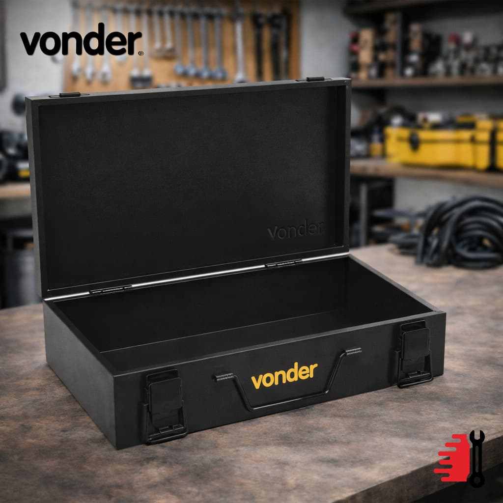 Maleta Metálica Para Ferramentas 400 mm x 250 mm x 100 mm Vonder Para Ferramentas Equipamentos