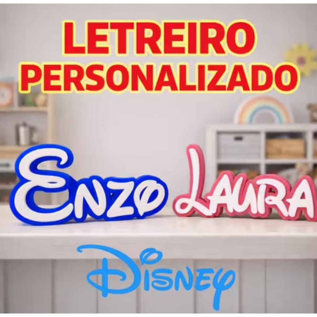 Nome Personalizado Letreiro Disney - Decoração Infatil e Adulto